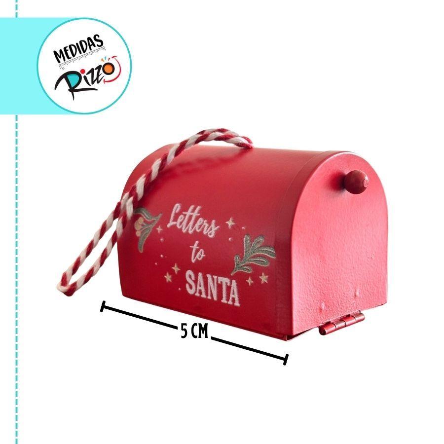 Enfeite Para Pendurar De Natal - Caixa De Correio Vermelha/branco - 5cm - 1 Unidade - Cromus - Rizzo