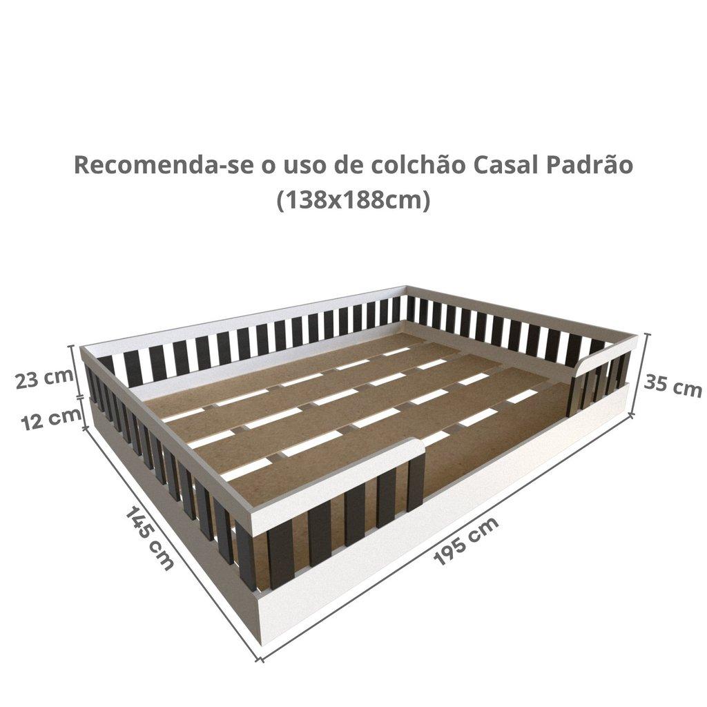Cama Infantil Montessoriana Casal Sol Preto/branco/preto