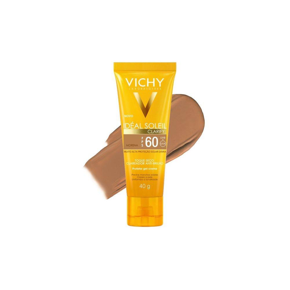 Protetor Solar Vichy Idéal Solei Clarify FPS 60 Cor Morena 40 G