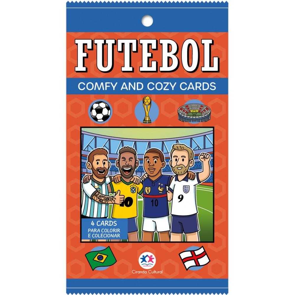Livro Futebol - Comfy And Cozy 4 Cards Para Colorir E Colecionar