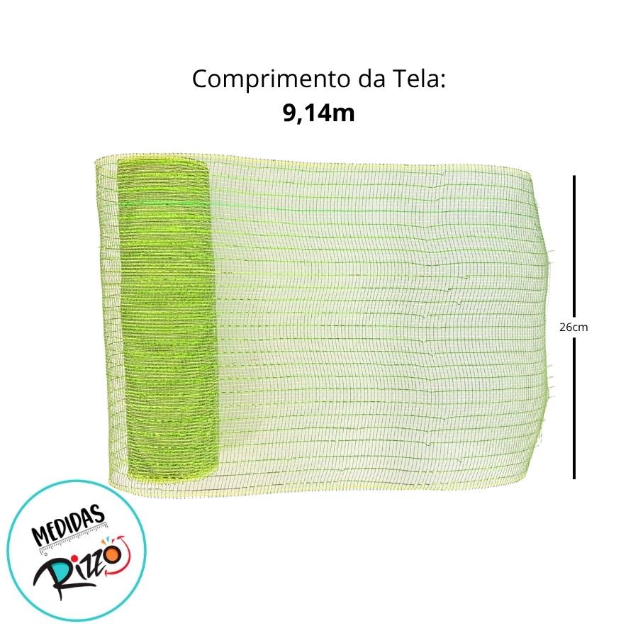 Tela Vazada - Verde Mesgo Com Detalhe Verde - 26x914cm - 1 Unidade - Rizzo