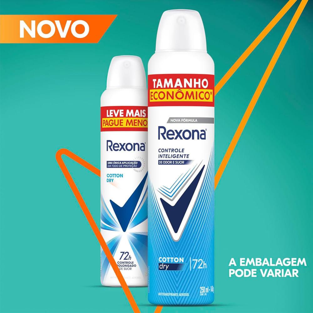 Kit Desodorante Aerosol Rexona Cotton Dry Azul 250ml - 4 Unidades