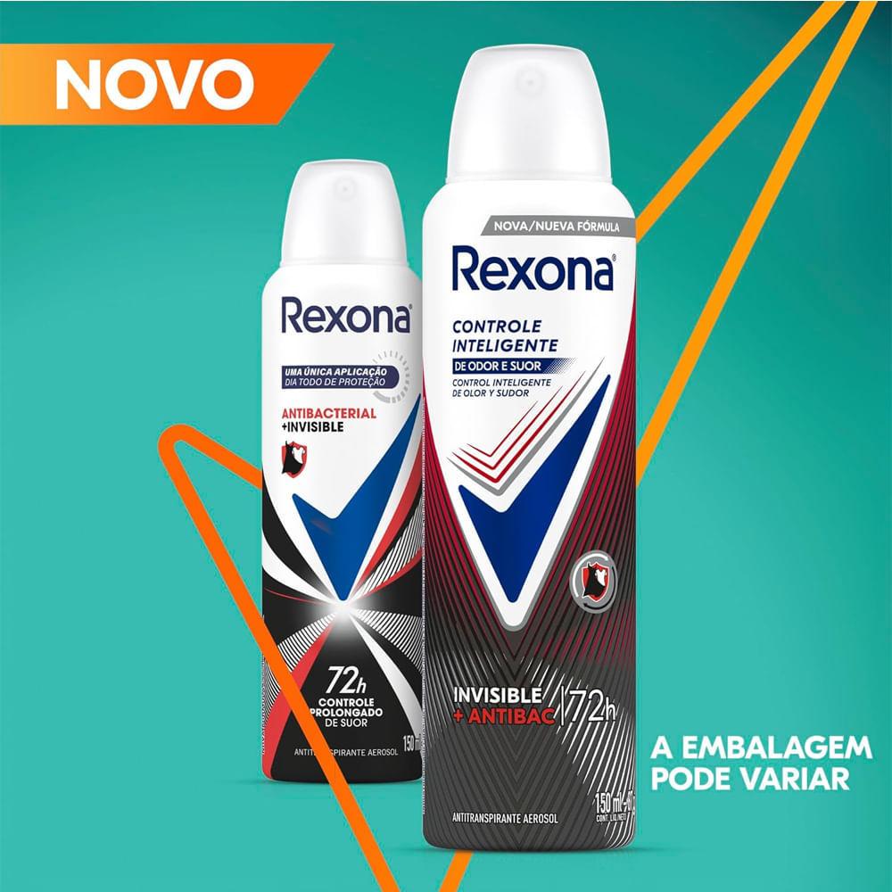 Kit Desodorante Aerosol Rexona Antibacterial + Invisible 150ml/90g - 3 Unidades