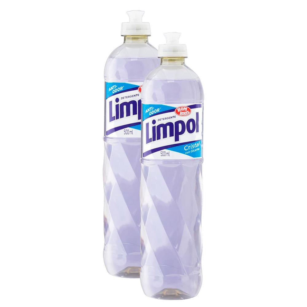 Kit 2 Detergente Líquido Bombril Limpol Cristal 500ml