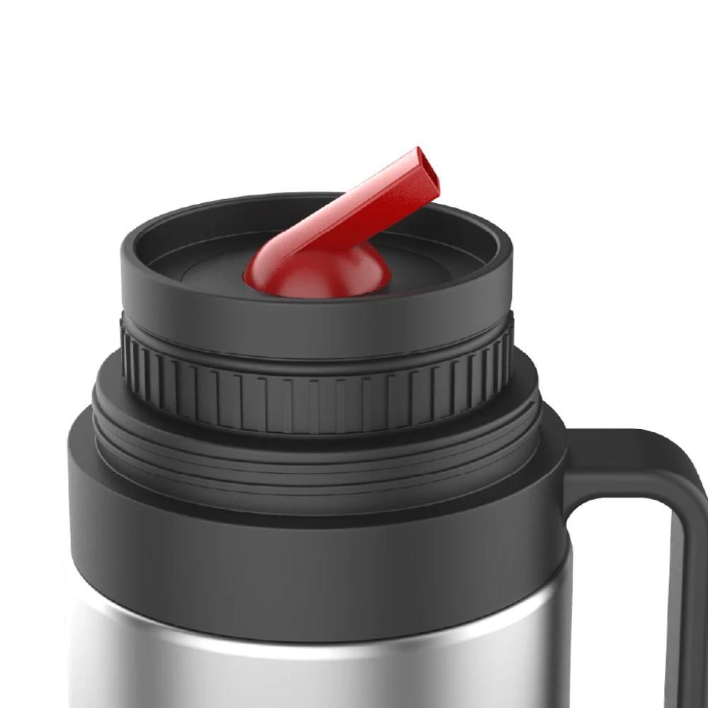Garrafa Térmica Soprano Slim 1L 100 Inox Preto Com Bico Quente E Gelado Para Café Chá E Leite