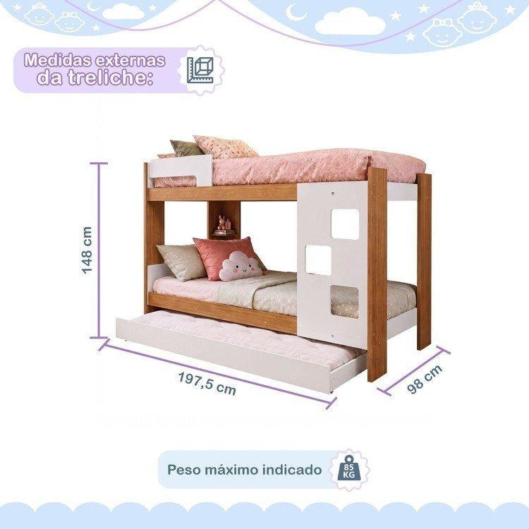 Treliche 100 Mdf Com Prateleira Vegas Branco/ypê