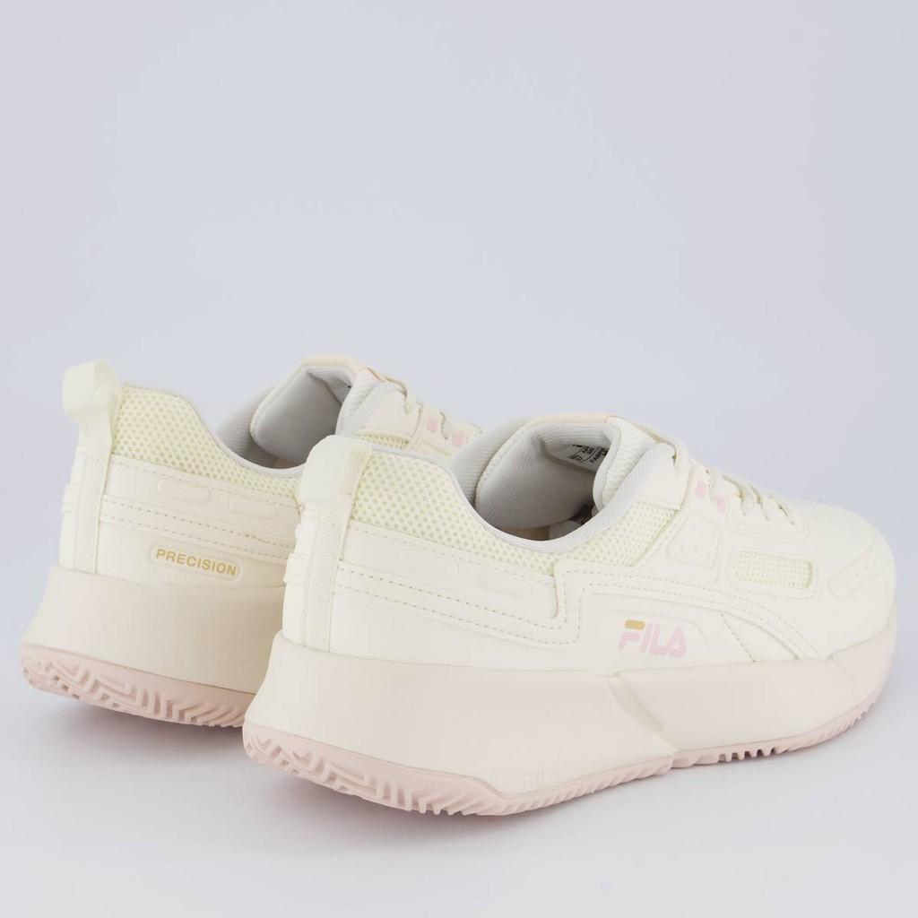 Tênis Fila Precision Feminino Bege E Rosa
