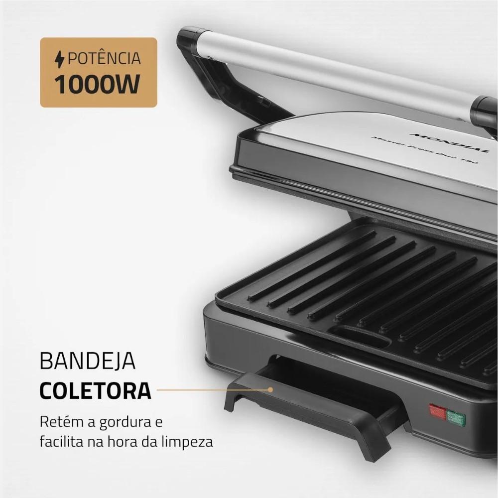 Sanduicheira Grill 1000w Press Duo 180-pg -01-180 Mondial
