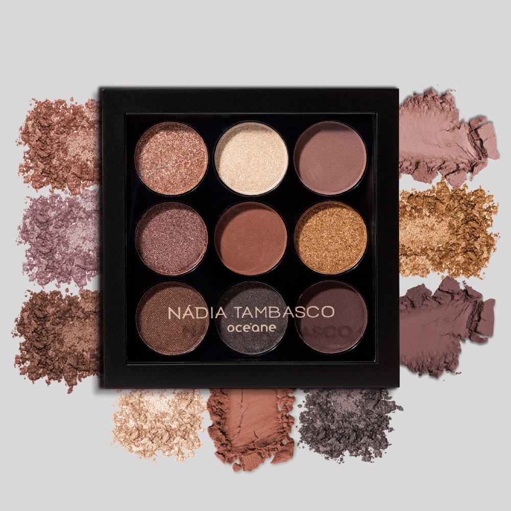 Kit Paleta De Sombras To Go Basic + Brilho Labial Obsession Nádia Tambasco By Océane (2 Produtos)