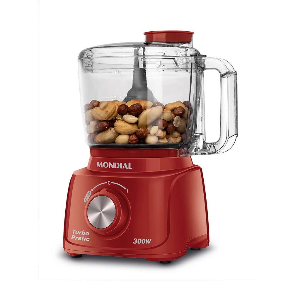 Mini Processador Mondial Turbo Pratic Mp-16-r Vermelho - 220V