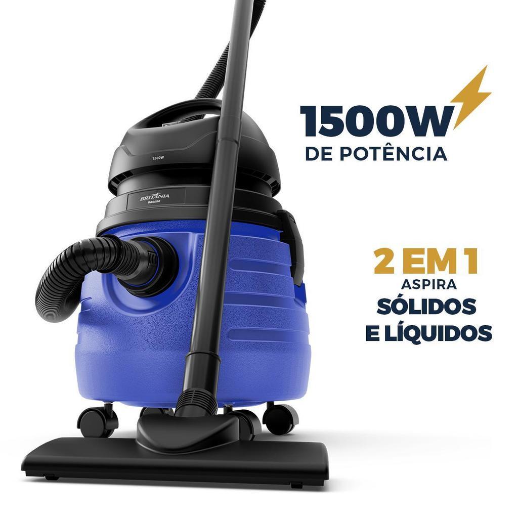 Aspirador De Pó E Água Britânia 19L Função Soprar Base80 1500w