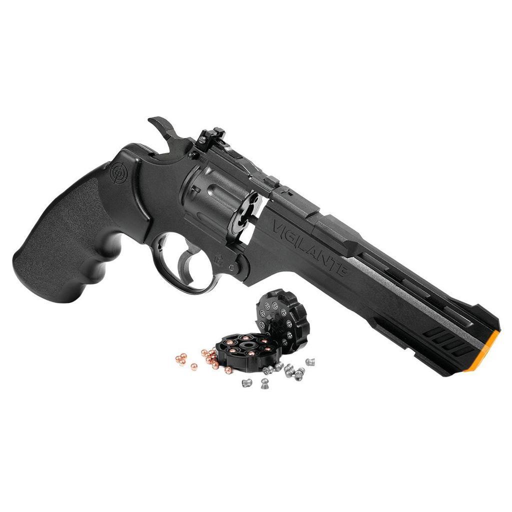 Revólver De Pressão Co2 Vigilante 4.5mm Crosman + 10 Cilindros + Chumbo