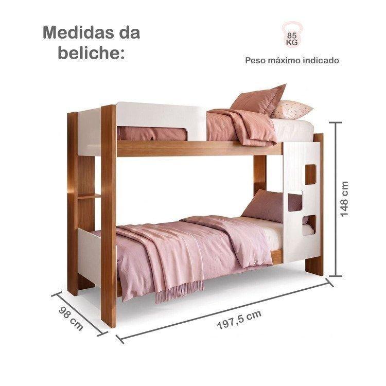 Beliche 100 Mdf Com Prateleira Vegas Branco/ypê