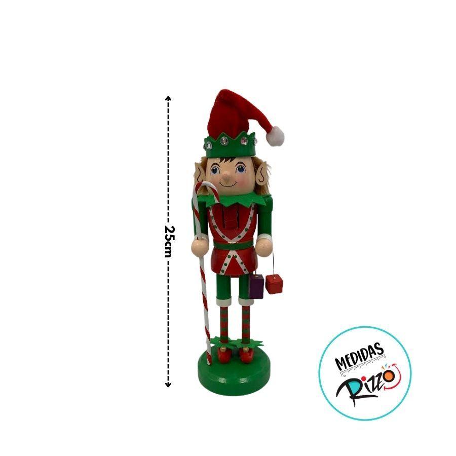 Duende De Madeira - Candy Cane - Vermelho E Verde - 25cm - 1 Unidade - Artlille - Rizzo