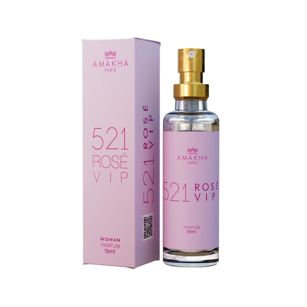 Kit 521 Vip Rose Feminino Com Perfume 15ml + Body Splash + Hidratante Amakha Paris Floral Delicado