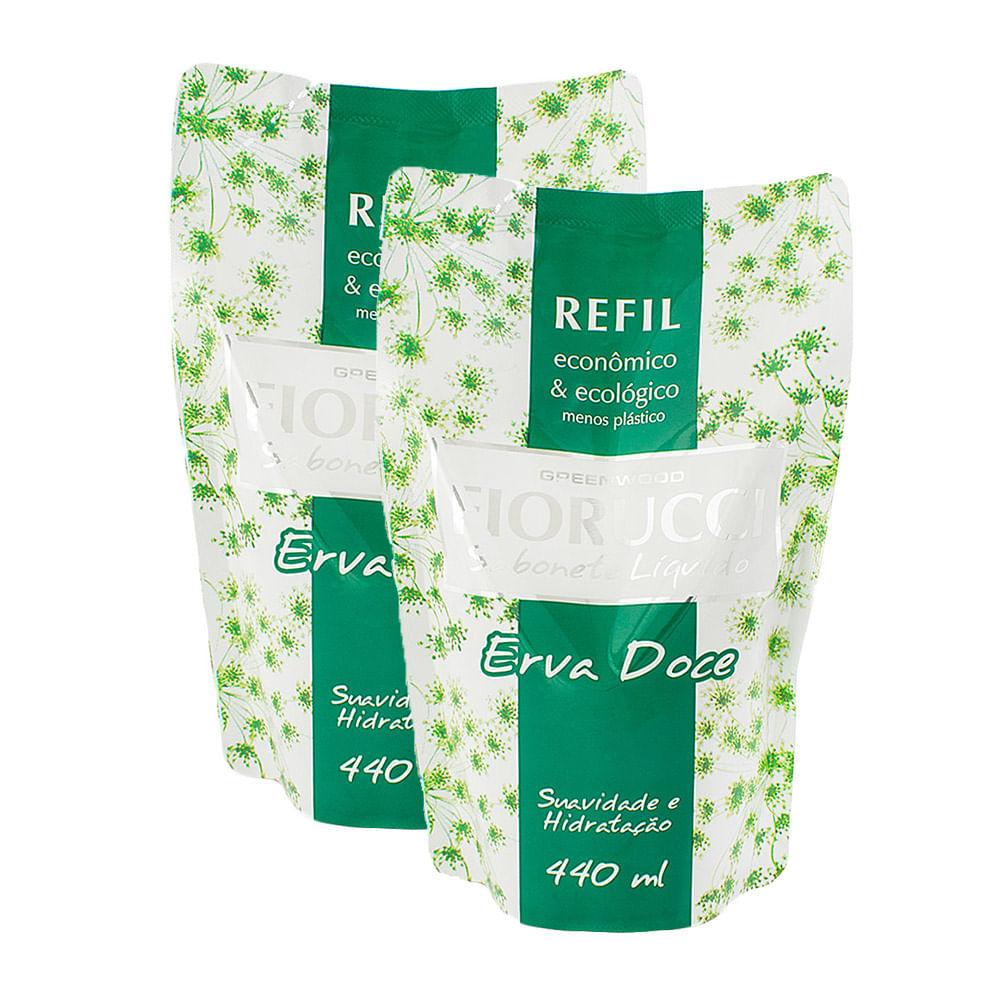 Kit 2 Sabonete Líquido Fiorucci Erva Doce Refil 440ml