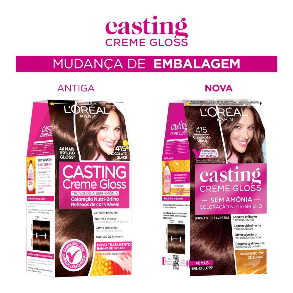 Tintura Casting Creme Gloss L Oréal Paris 415 Chocolate Glacê