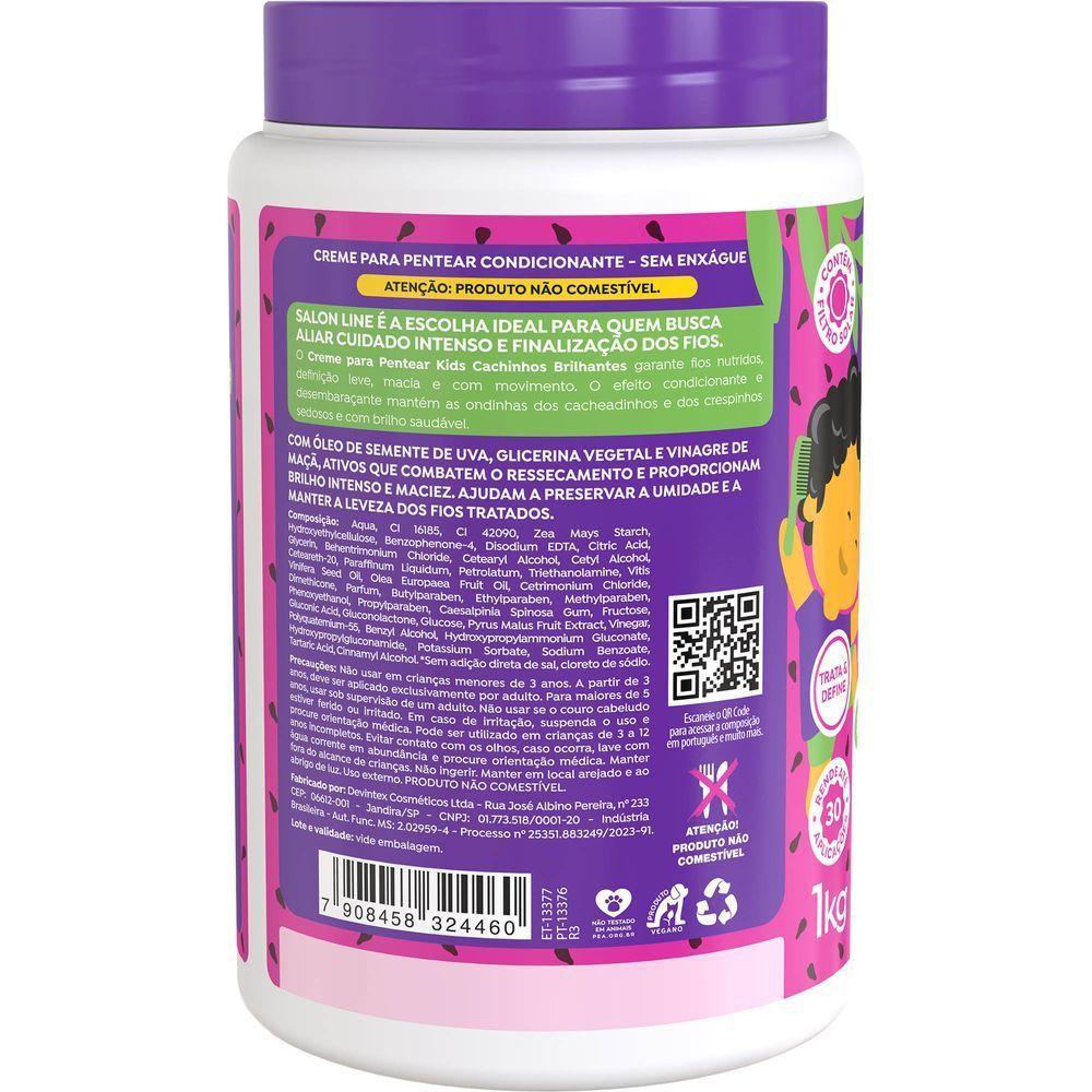 Creme Pentear Salon Line Cachinhos Kids Cheirinho Uva 1kg