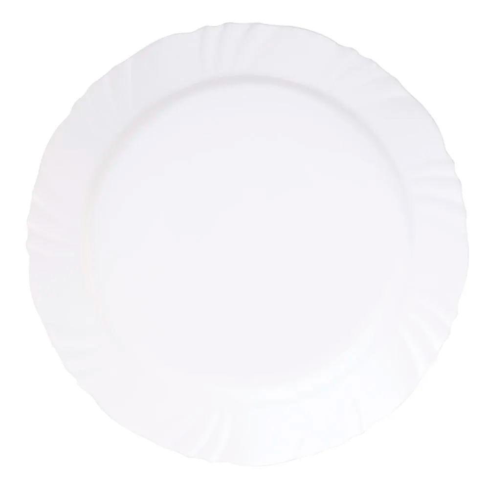 Kit 12 Pratos Raso Nadir Figueiredo Pétala Vidro Floral Branco 25cm