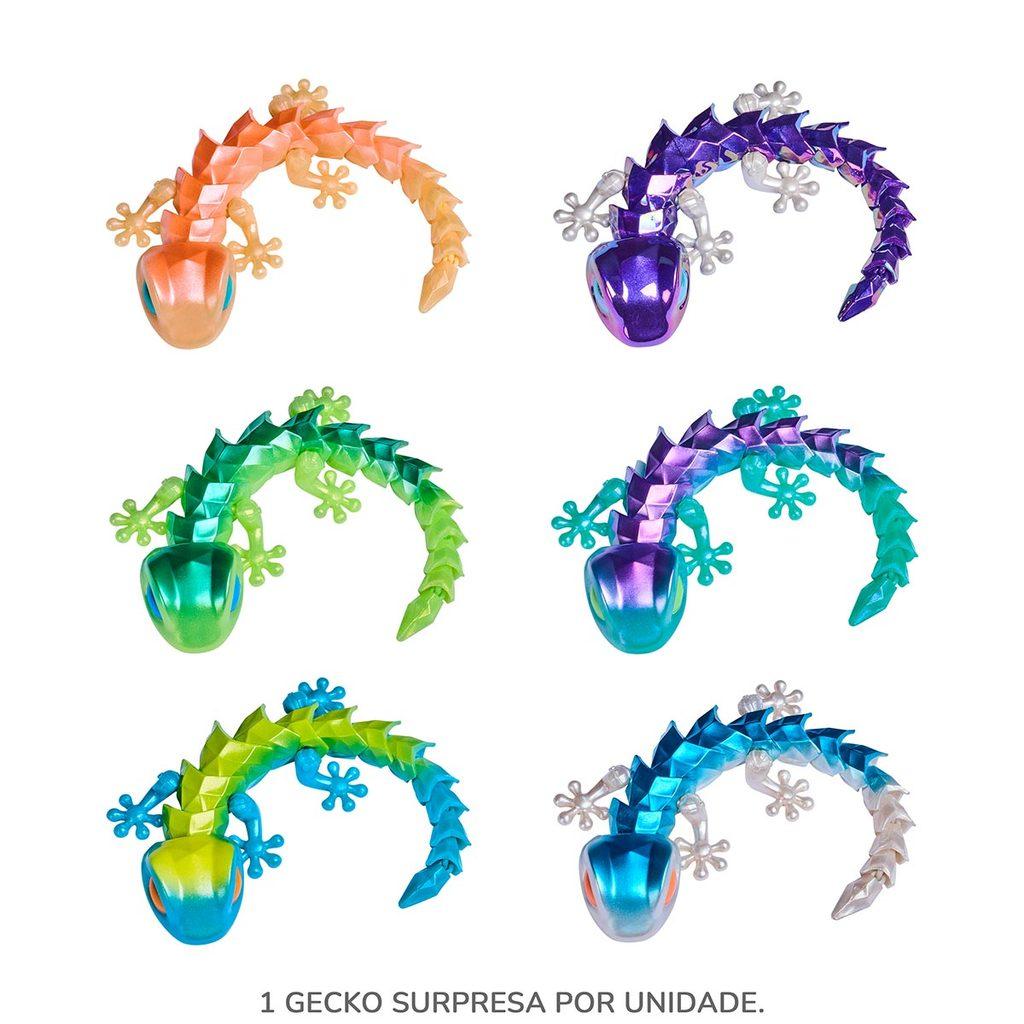 1 Boneco Lagarto Articulado Surpresa - Crystalynx Gecko