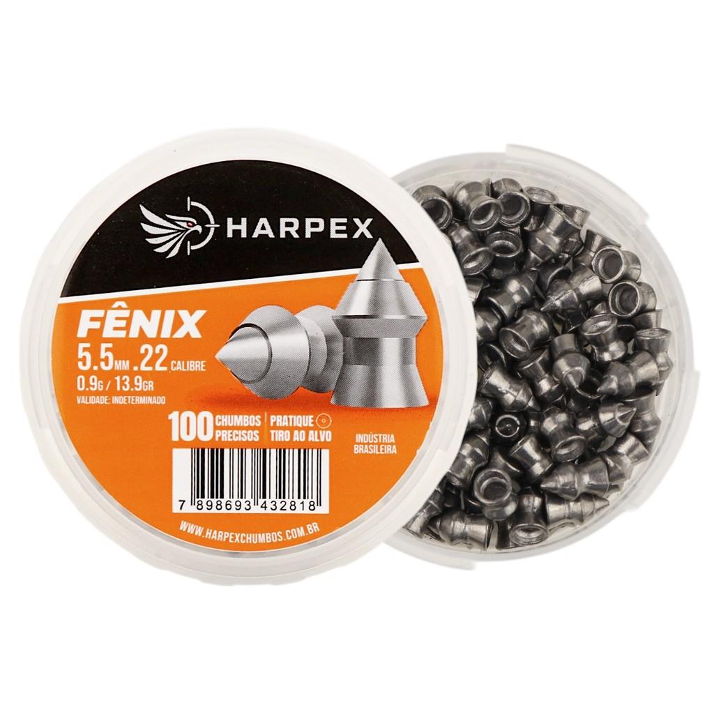 Chumbinho Harpex Fenix Perfuração 5.5mm (.22) - 100un