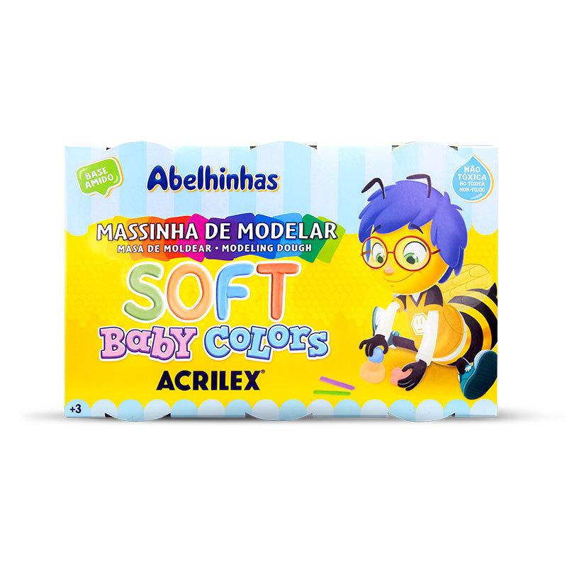 Massinha Soft Baby Colors Com 6 Cores 7376 Acrilex