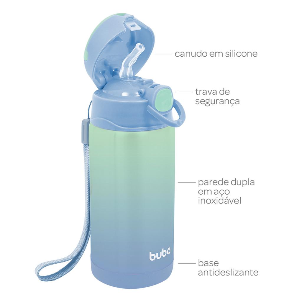 Garrafa Térmica Buba Parede Dupla Degradê Azul 400ml