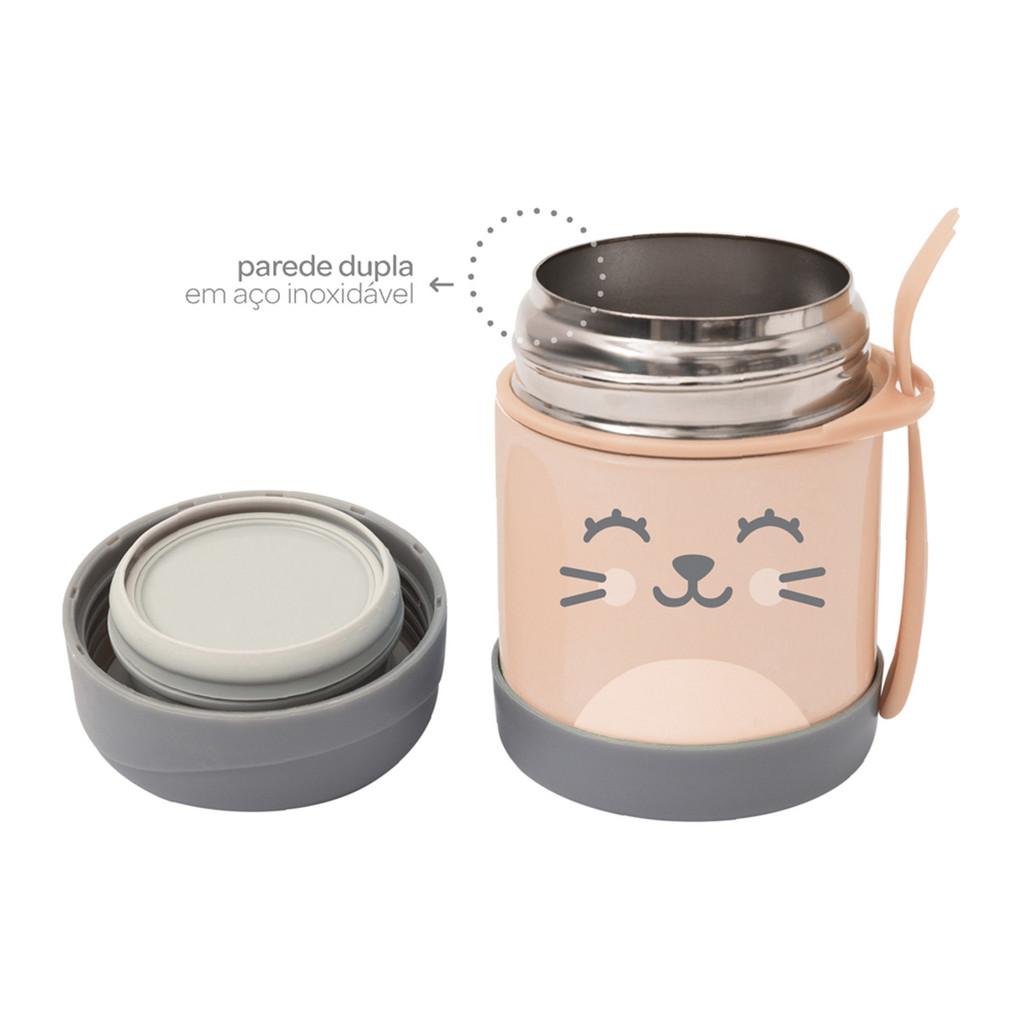 Pote Térmico Com Talher Buba Gumy Pêssego 320ml