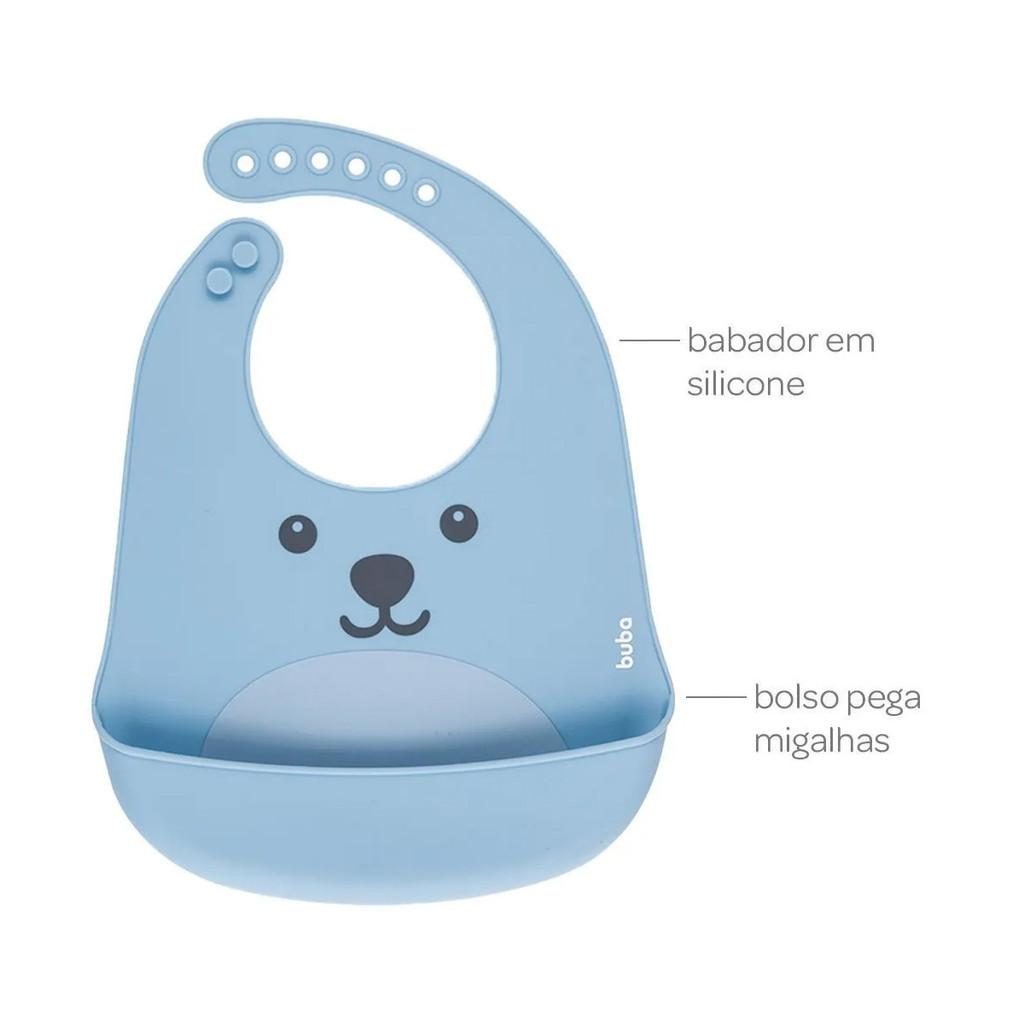 Babador Silicone Buba Impermeável Pega Migalhas Gumy Azul