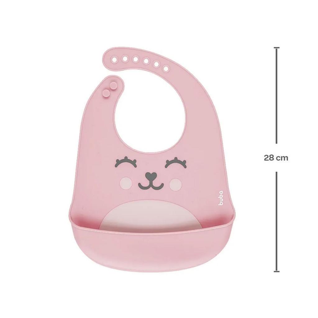 Babador Silicone Buba Impermeável Pega Migalhas Gumy Rosa