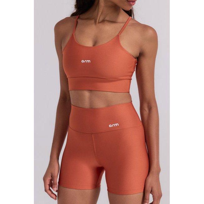 Conjunto Feminino Fitness Short +top Terracota Proteção Uv50+ Tecnologia Dry Stretch Em 4 Direções