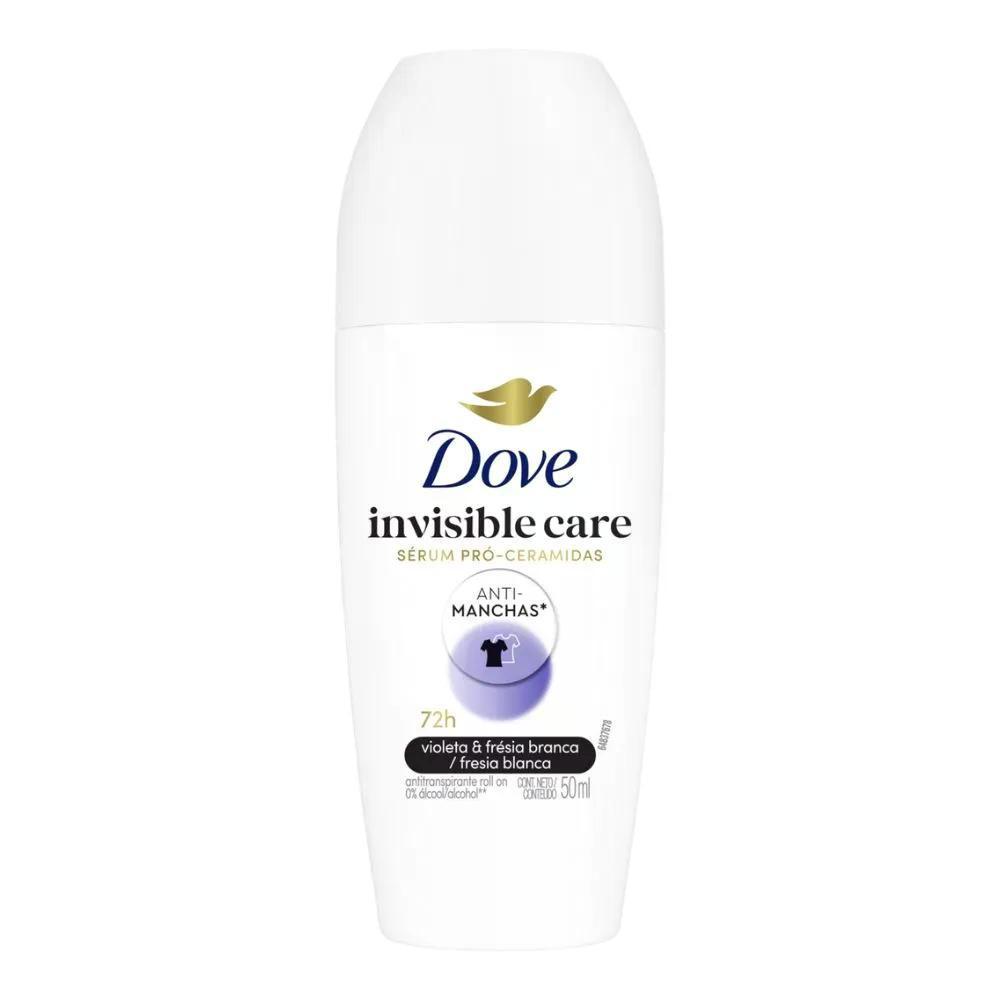 Desodorante Roll On Dove Invisible Care Violeta E Fresia Branca 50ml