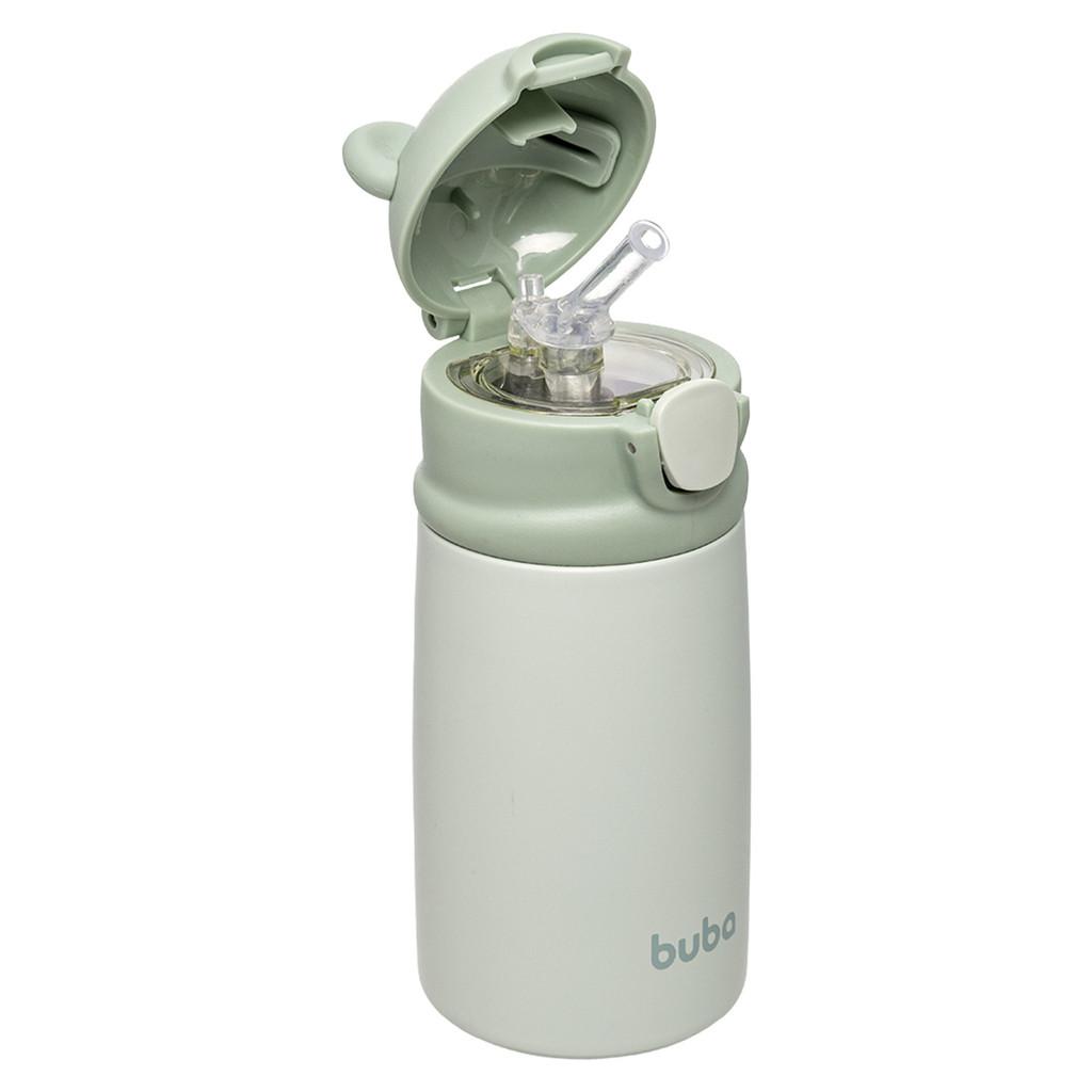 Copo Térmico Buba Parede Dupla C/Canudo Ursinho Verde 320ml