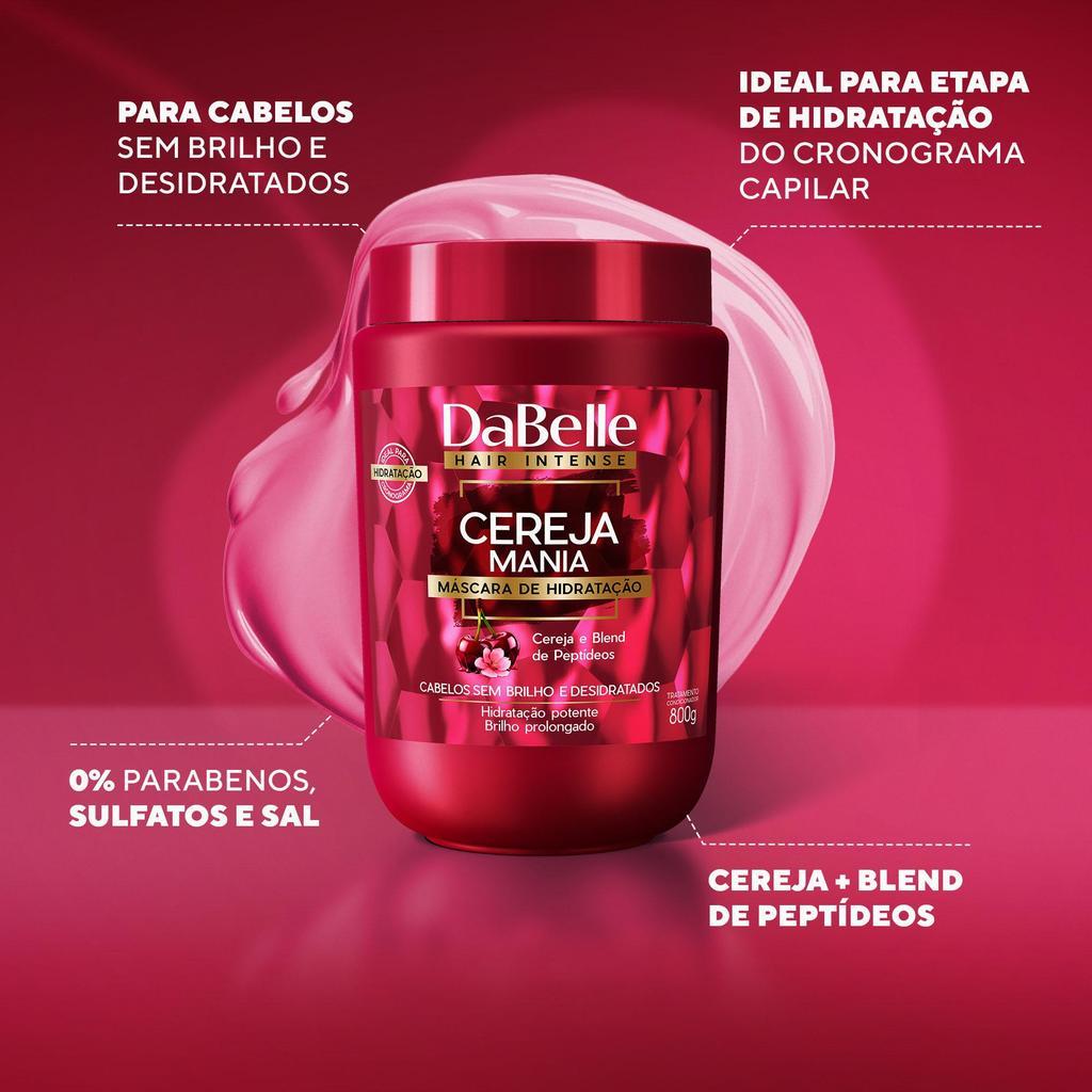 Kit Shampoo E Condicionador + Máscara 800g Cereja Mania - Dabelle Hair