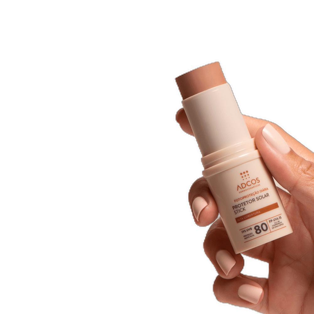Adcos Fotoproteção Diária FPS 80 Stick Beige - Protetor Solar Facial Com Cor 17g