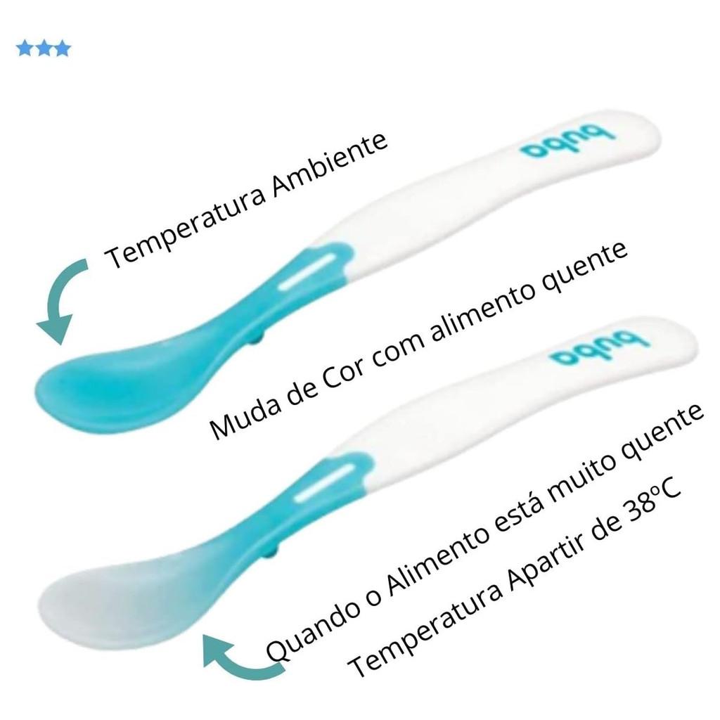Kit 2 Colher Termossensível Infantil Buba Rosa E Azul