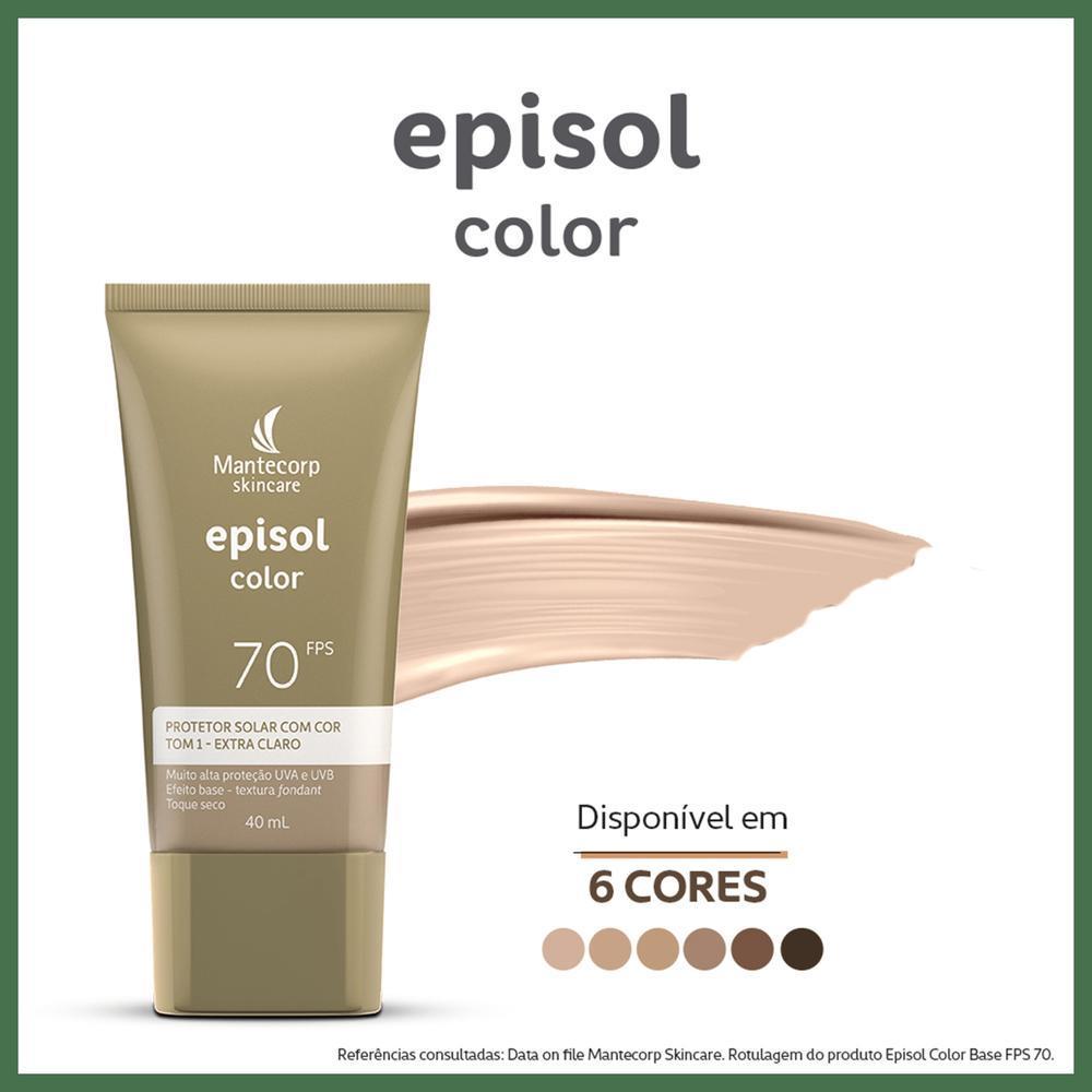 Mantecorp Episol Color Tom 1 Extra Claro FPS 70 - Protetor Solar Facial Com Cor 40ml