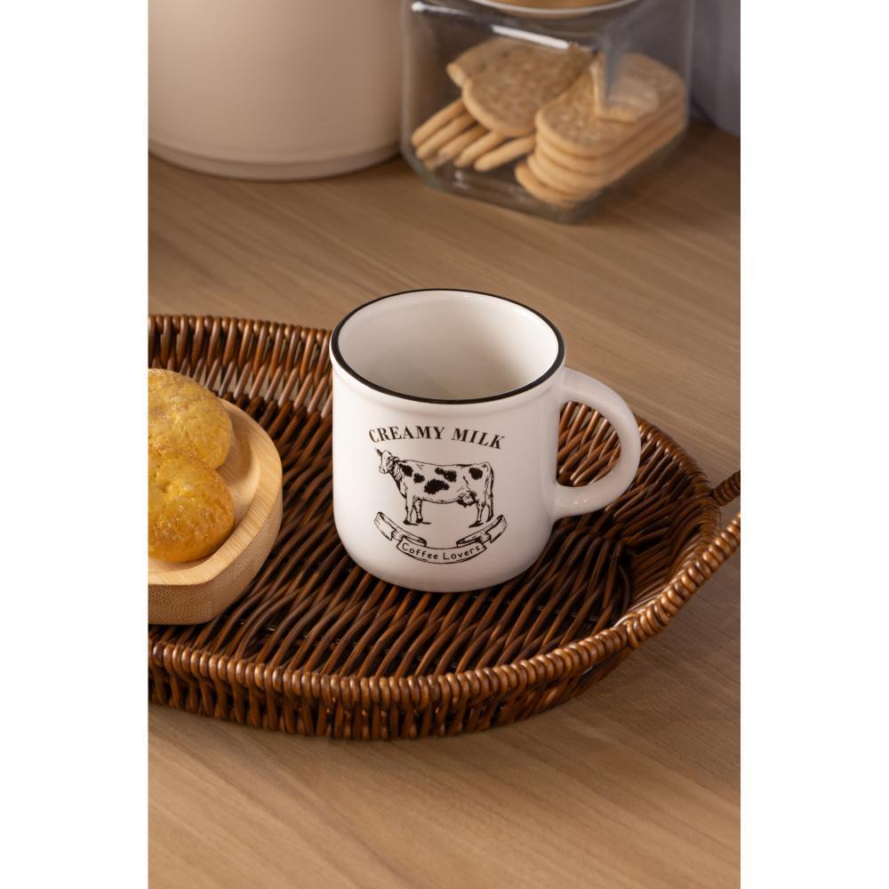 Caneca Creamy Milk Lyor 180ml Branca Cerâmica