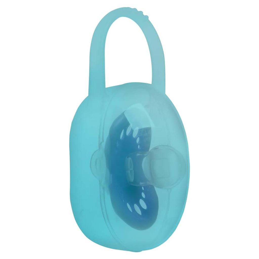 Porta Chupeta Com Alça Plástico Bebê Infantil Azul Buba