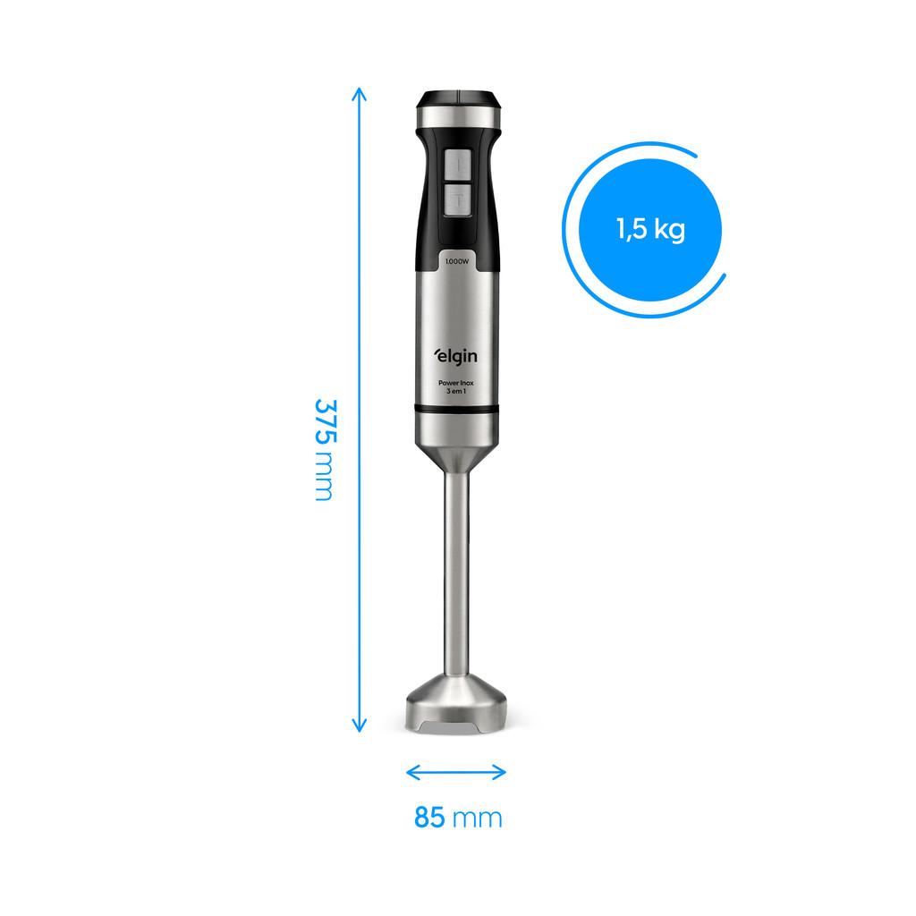 Mixer Processador E Batedor 1000w Power Inox 3 Em 1 Elgin