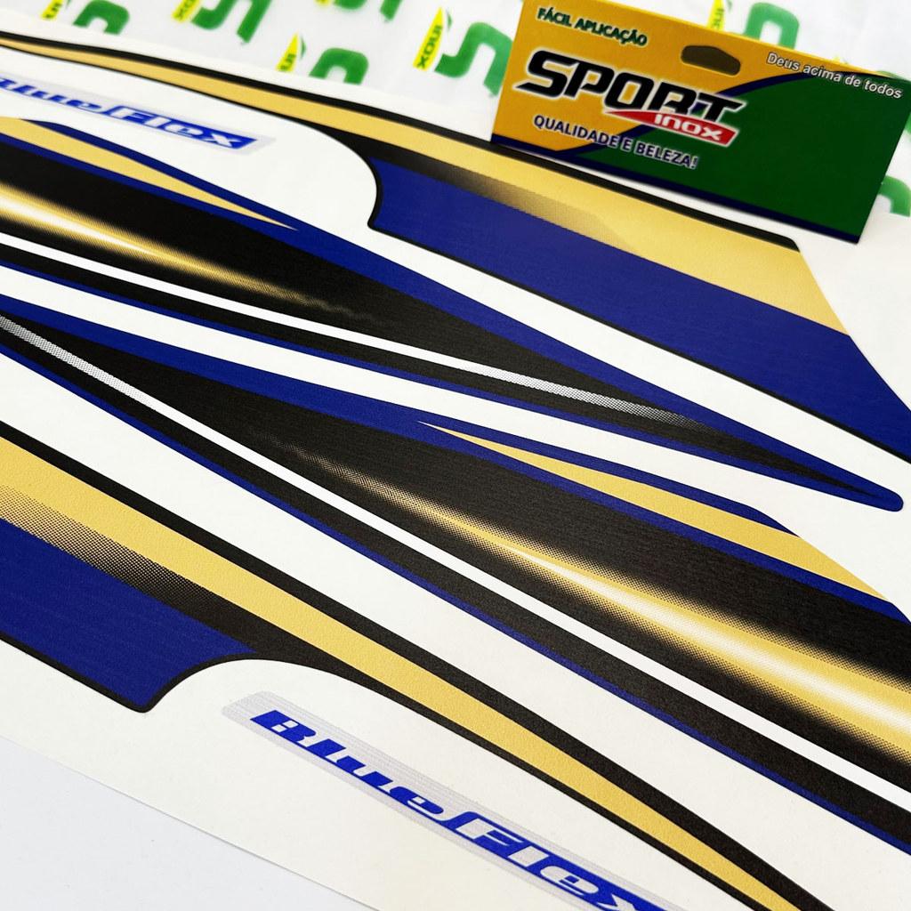 Adesivos Para Yamaha Fazer 250 Flex 2014 Moto Azul + Logos