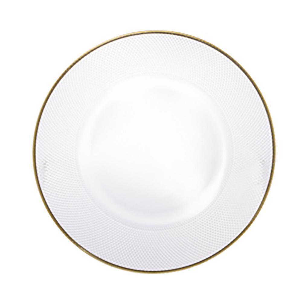 Sousplat Cristal 33cm Com Fio De Ouro Thin Edge Wolff Para Mesa Posta Elegante Pratos Jantar Almoço E Ocasiões Especiais