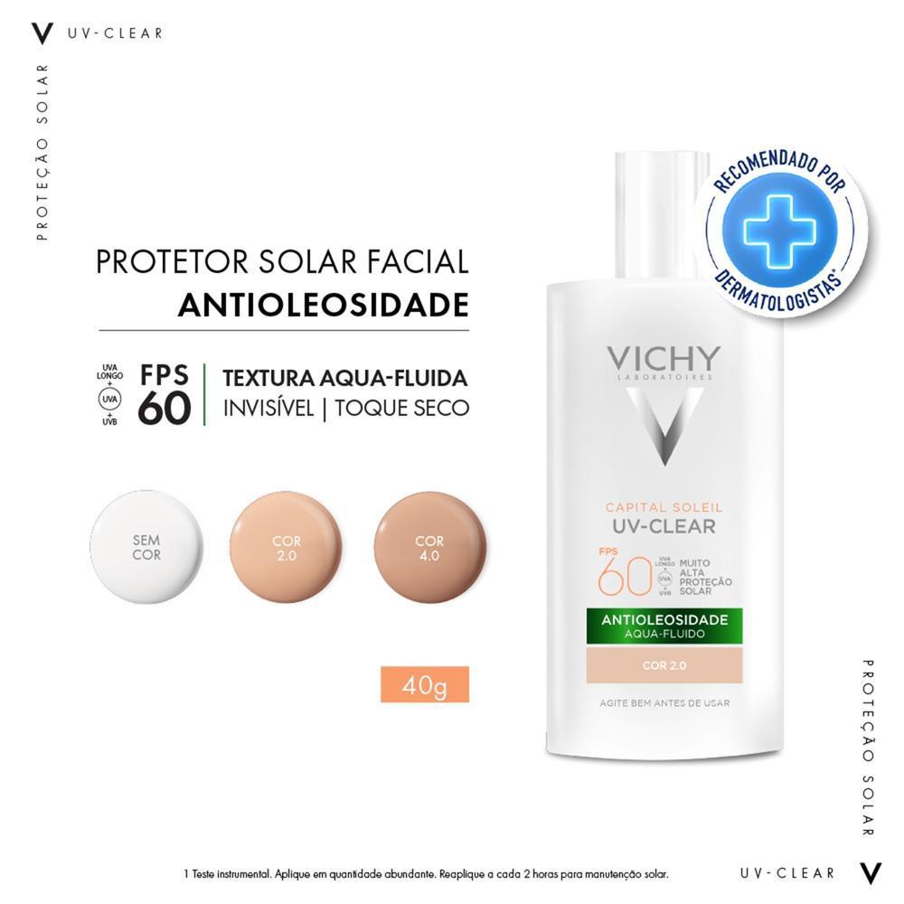 Vichy Capital Soleil Uv Clear Fps60 2.0 - Protetor Solar Com Cor 40g