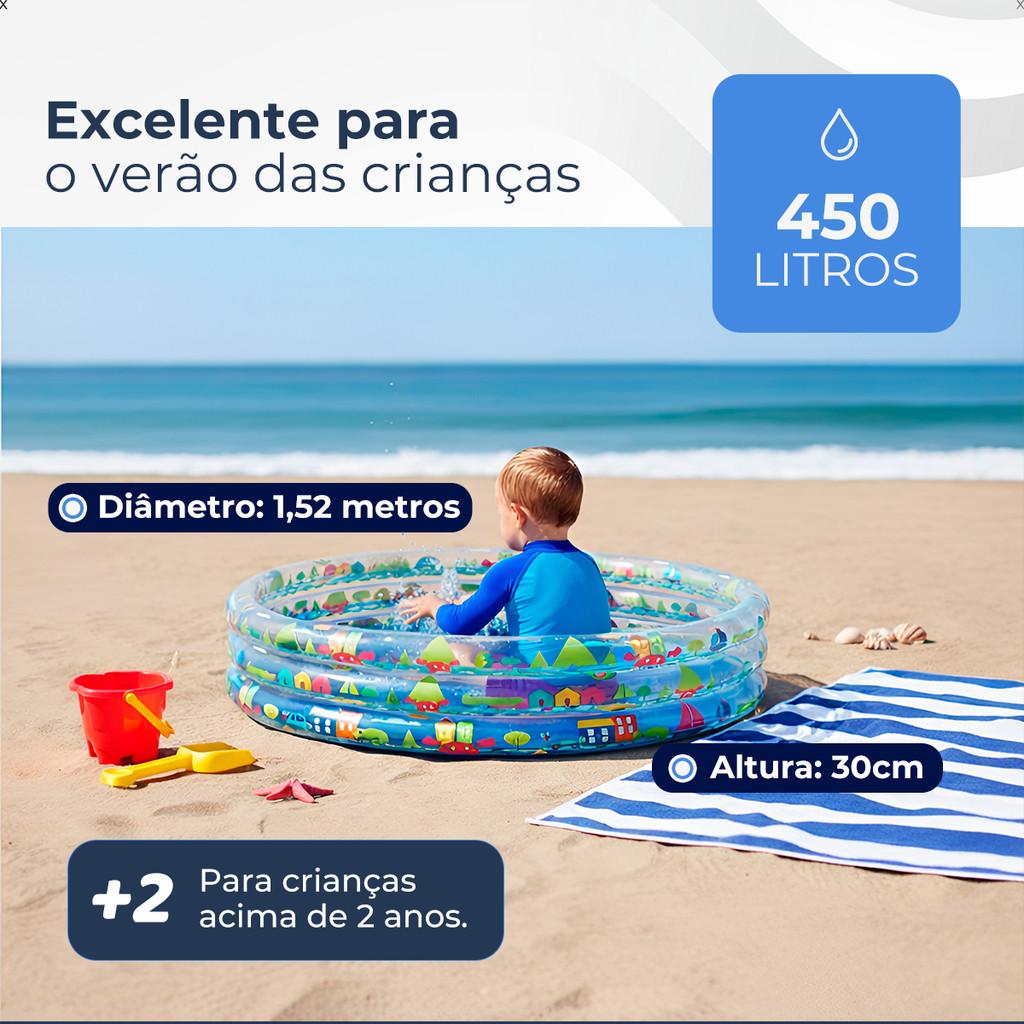 Banheira Piscina Infantil Inflável Redonda 450 Litros Mor