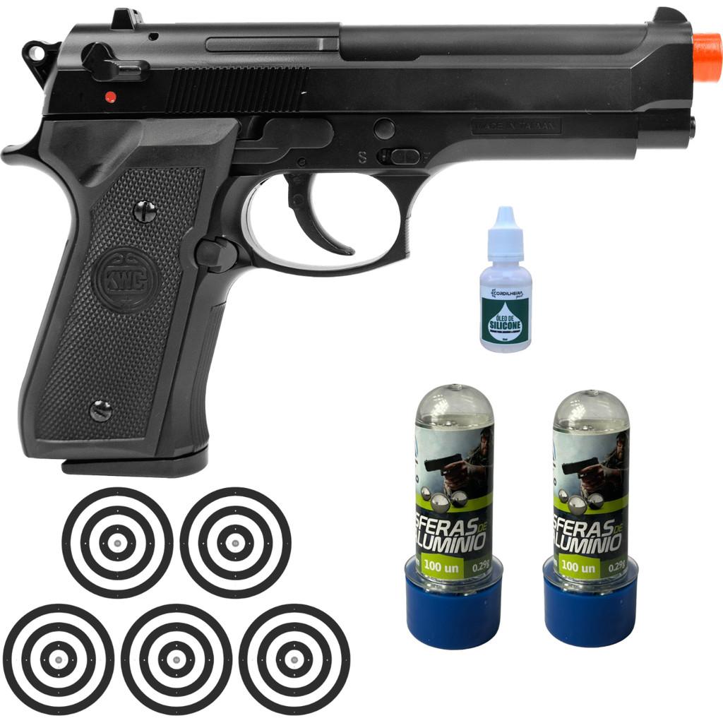 Pistola De Pressão Beretta M92 (rossi) Esfera De Alumínio Spring 6mm Todas As Variações Sh