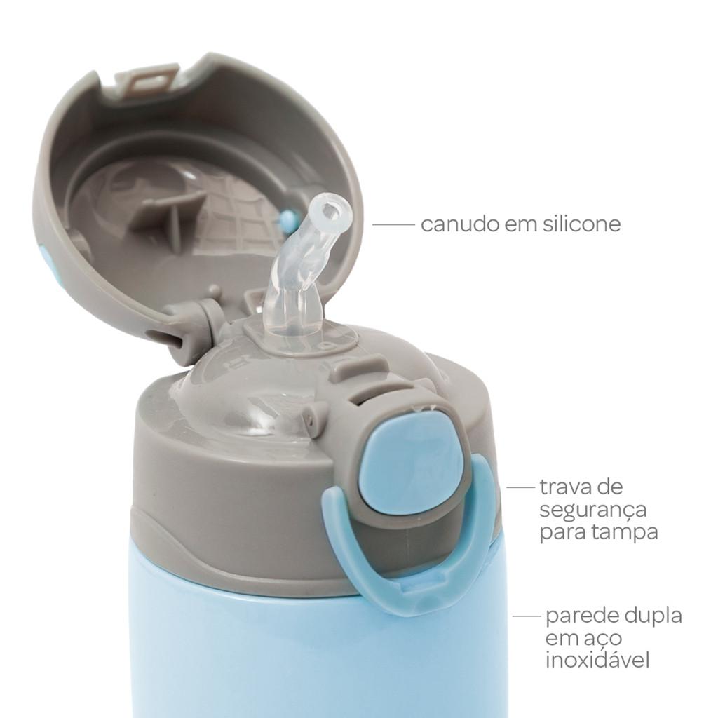 Garrafa Térmica Parede Dupla Gummy Azul Buba 400ml