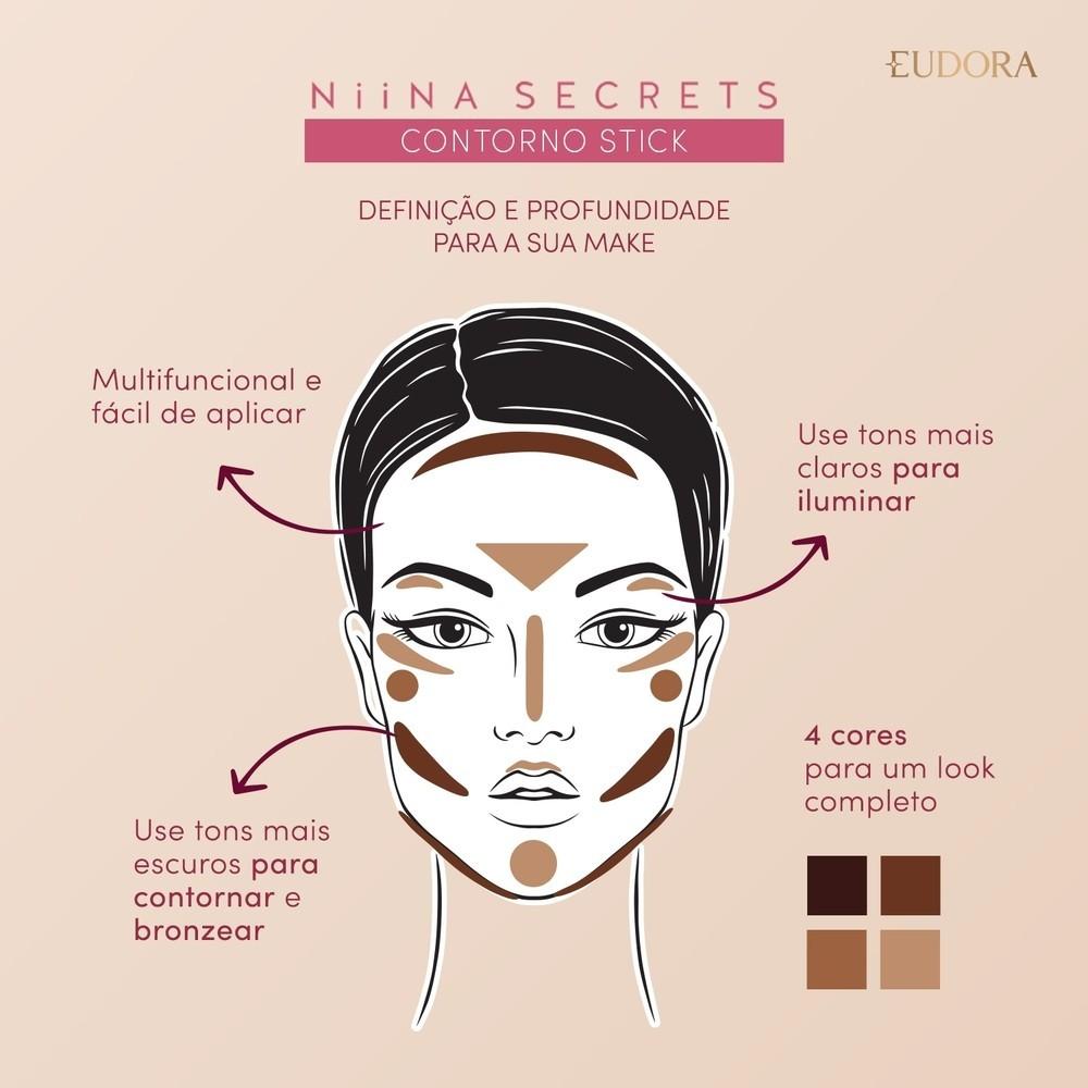 Eudora Niina Secrets Contorno Stick Multifuncional Cor 2 5g