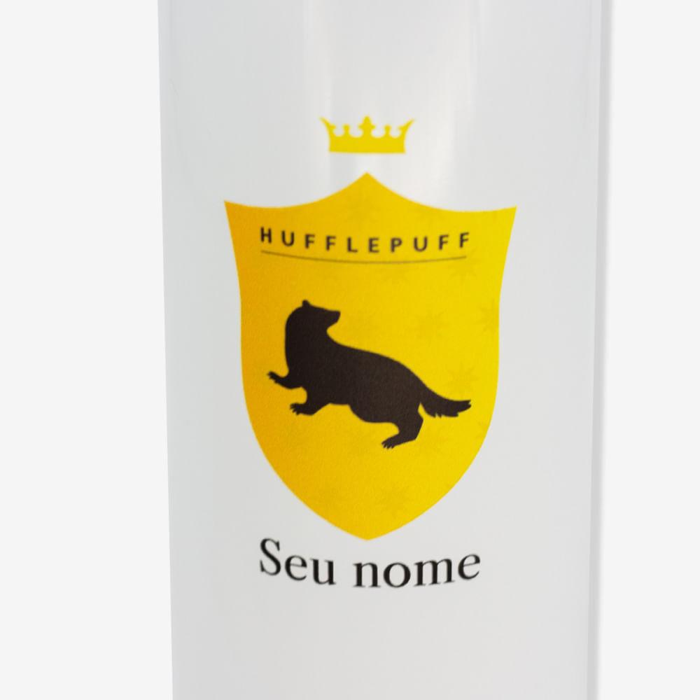 Garrafa Com Mosquetão Personalizada Lufa-lufa Harry Potter