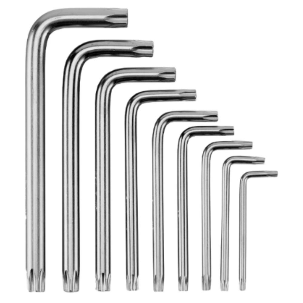 Jogo Chave Torx Curta T10 A T50 Cromo Vanádio 9 Peças Mtx