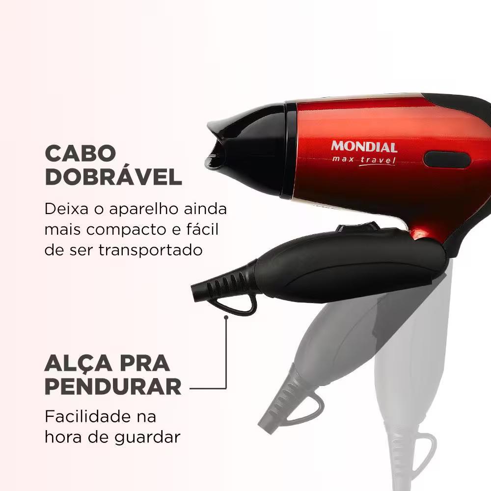 Secador De Cabelos MAX Travel Sc-10 1200w Mondial